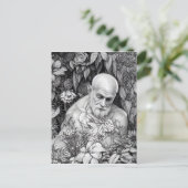 Alter Mann der Pflanze und Blume Digitale Kunst Postkarte (Stehend Vorderseite)