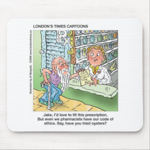 Alter Mann & Die Apotheke Lustige Verspielte Carto Mousepad