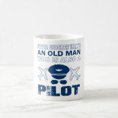 Alter Mann - ein Pilot Kaffeetasse (Mittel)