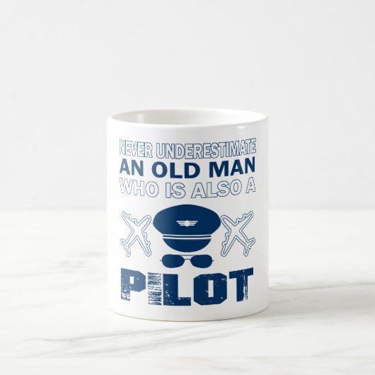 Alter Mann - ein Pilot Kaffeetasse (Mittel)