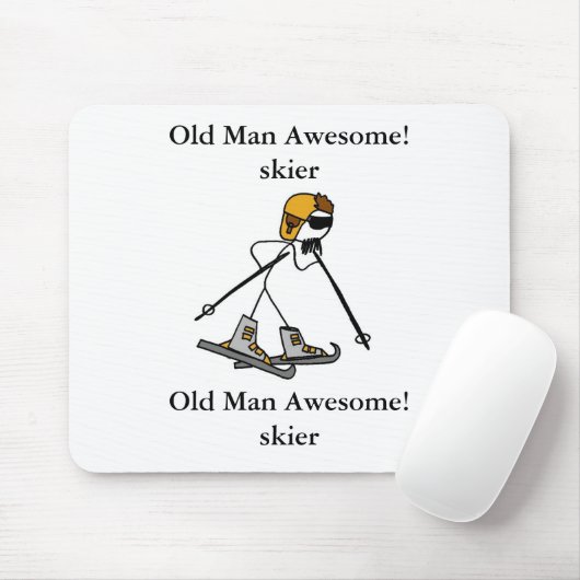 Alter Mann fantastisch! Skifahrer Mousepad (Mit Mouse)