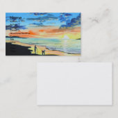 Alter Mann geht ein Hund an der Strand Visitenkarte (Vorne/Hinten)