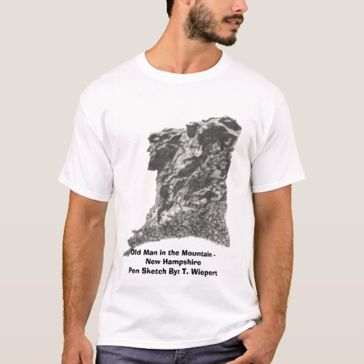 Alter Mann im Berg - New Hampshire - Stift Sket T-Shirt (Vorderseite)