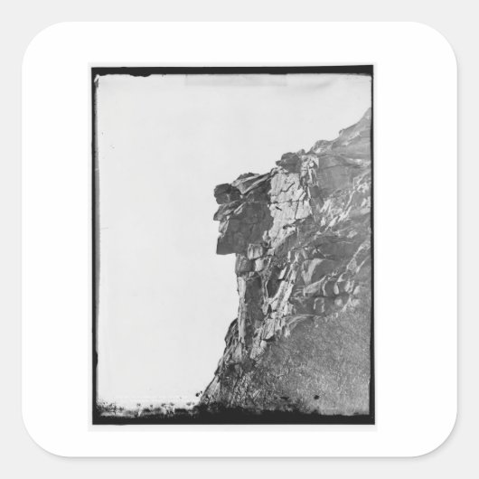 Alter Mann im Bergsticker Quadratischer Aufkleber (Vorderseite)