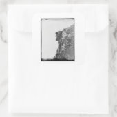 Alter Mann im Bergsticker Quadratischer Aufkleber (Tasche)