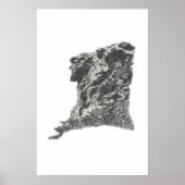 Alter Mann in den Bergen, NH - Pen Sketch Print Poster (Vorne)