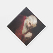 Alter Mann in einem Roten Coat (Weihnachtsmann) (W Serviette (Ecke)