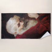 Alter Mann in einem Roten Coat (Weihnachtsmann) (W Strandtuch (Vorderseite)