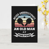 Alter Mann in Ping Pong Funny Tischtennis Geschenk Karte (Gelbe Blume)