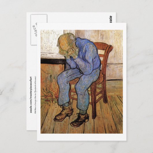 Alter Mann in Sorrow Van Gogh Fine Art Postkarte (Vorne/Hinten)