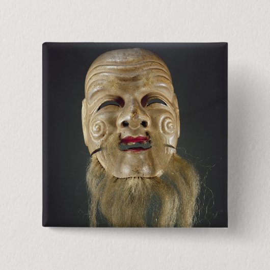 Alter Mann-Maske, Noh Theater Button (Vorderseite)