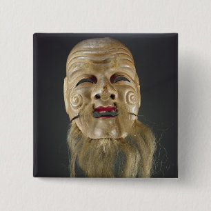 Alter Mann-Maske, Noh Theater Button