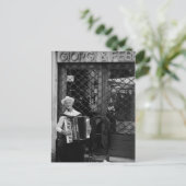 Alter Mann mit Akkordeon Postkarte (Stehend Vorderseite)