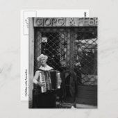 Alter Mann mit Akkordeon Postkarte (Vorne/Hinten)