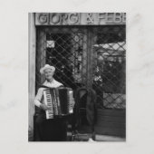 Alter Mann mit Akkordeon Postkarte (Vorderseite)
