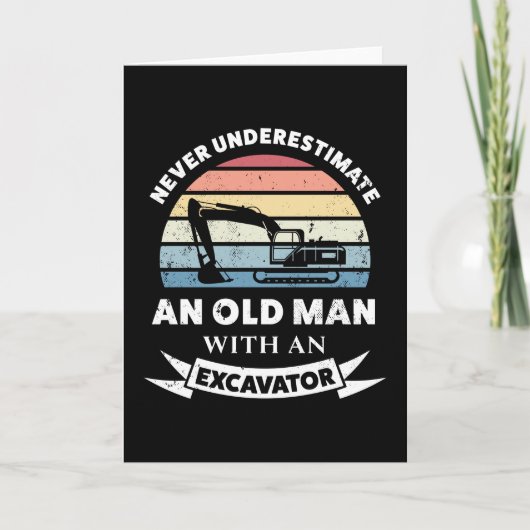 Alter Mann mit Ausgrabungsgraben Funny Gift Vater Karte (Vorderseite)