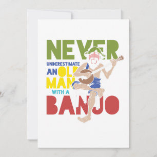 Alter Mann mit Banjo Country Music Bluegrass Gesch Einladung