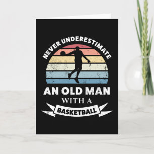 Alter Mann mit Basketball Funny Gift Vater Karte
