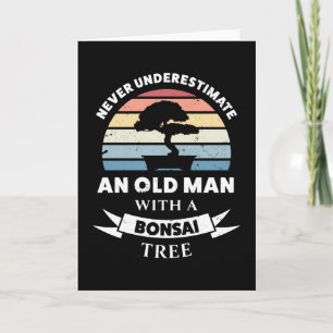 Alter Mann mit Bonsai Tree Funny Gift Vater Karte