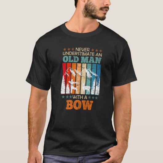 Alter Mann mit Bow Longbow Archer Bogenschießen 2 T-Shirt (Vorderseite)