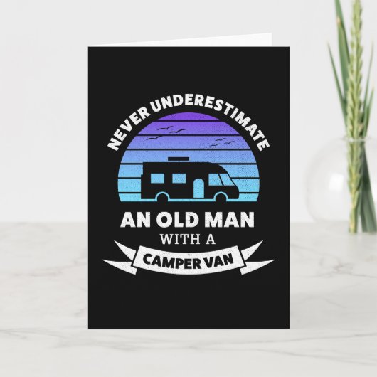 Alter Mann mit Camper-van - Funny-Geschenk Karte (Vorderseite)