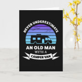 Alter Mann mit Camper-van - Funny-Geschenk Karte (Gelbe Blume)