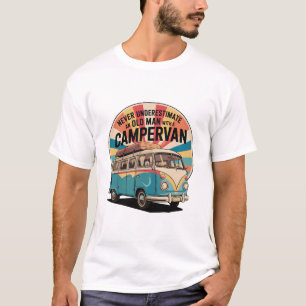 Alter Mann mit Campervan Retro Erlebnisreise T-Shirt