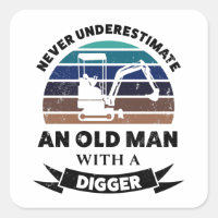 Alter Mann mit Digger Funny Gift Vater