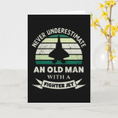 Alter Mann mit einem Fighter Jet Funny Airplane Ge Karte (Gelbe Blume)