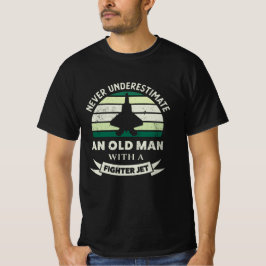 Alter Mann mit einem Fighter Jet Funny Airplane Ge T-Shirt