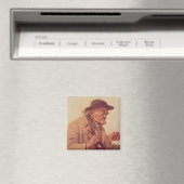 Alter Mann mit einem Glas Wein Magnet (In Situ (Geschirrspüler))