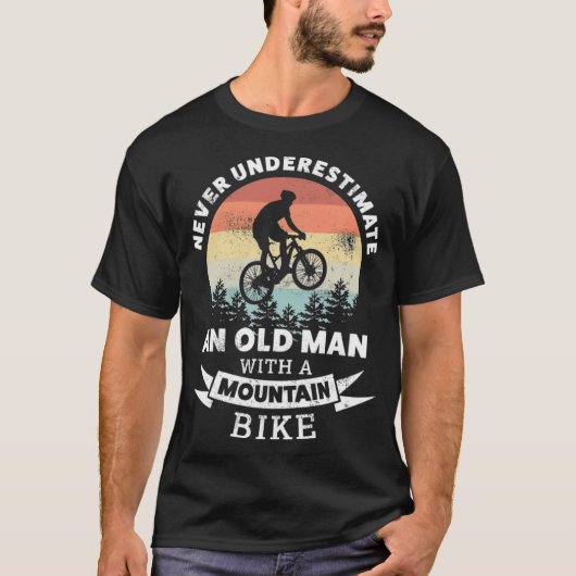 Alter Mann mit einem Mountainbike-Shirt T-Shirt (Vorderseite)