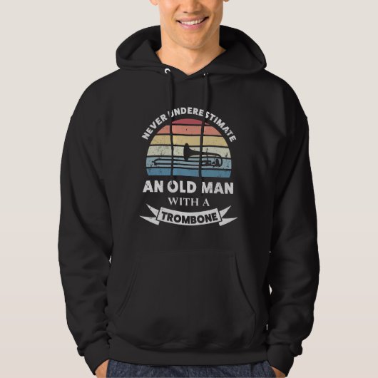 Alter Mann mit einem Trombone Funny Gift Vater Hoodie (Vorderseite)