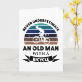 Alter Mann mit Fahrrad Funny Gift Vater Karte (Gelbe Blume)