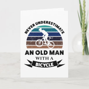 Alter Mann mit Fahrrad Lustiges Geschenk Papa Karte