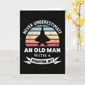 Alter Mann mit Fighter Jet Funny Airplane Geschenk Karte (Gelbe Blume)