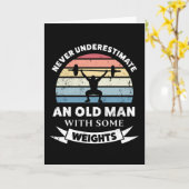 Alter Mann mit Gewichten Funny Gift Vater Karte (Gelbe Blume)