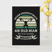 Alter Mann mit Gewichten Funny Vater Geschenk Karte (Gelbe Blume)