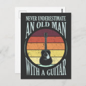 Alter Mann mit Gitarre Funny Gitarrist Musiker Postkarte (Vorne/Hinten)