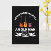 Alter Mann mit Gitarre - Funny Music Gift Karte (Gelbe Blume)
