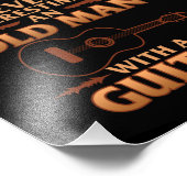 Alter Mann mit Gitarrenmusiker Musiker Gitarre Fotodruck (Ecke)