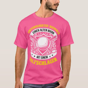 Alter Mann mit Golfklubs Golfer Golf T-Shirt