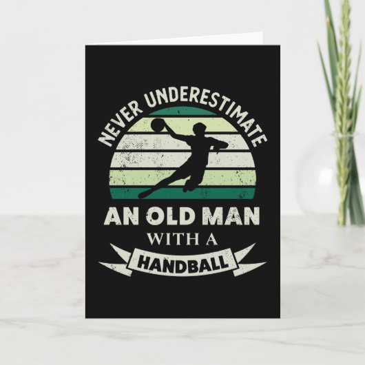 Alter Mann mit Handball Funny Sports - Vater Karte (Vorderseite)