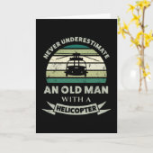 Alter Mann mit Helikopter Funny Vater Geschenk Karte (Gelbe Blume)