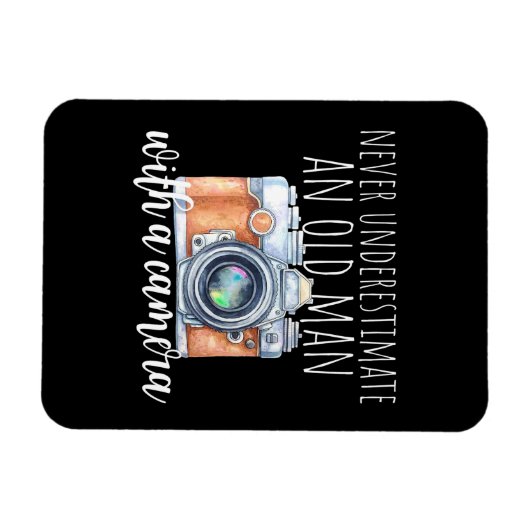 Alter Mann mit Kamera Magnet (Horizontal)