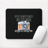 Alter Mann mit Kamera Mousepad (Mit Mouse)