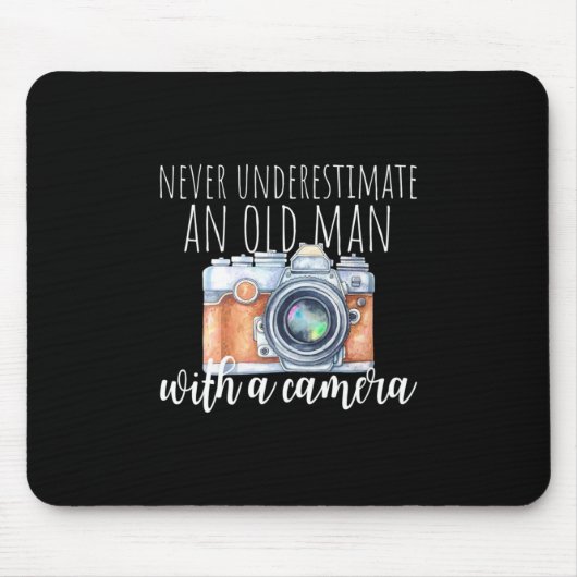 Alter Mann mit Kamera Mousepad (Vorne)