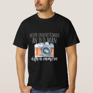 Alter Mann mit Kamera T-Shirt