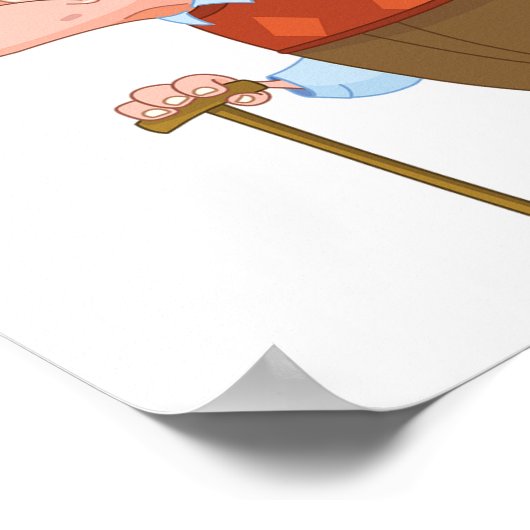 Alter Mann mit Kanone Poster (Ecke)