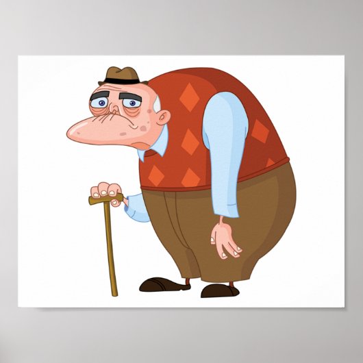 Alter Mann mit Kanone Poster (Vorne)